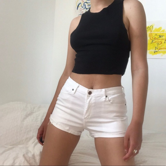 Abercrombie White Denim Shorts - Picture 2 of 4
